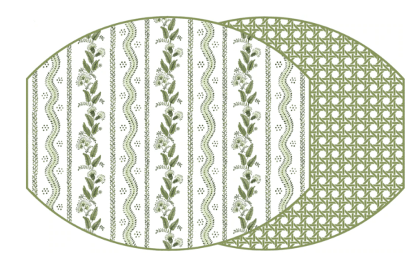 Ellipse Two-Sided Emma Placemat, Saxon Green