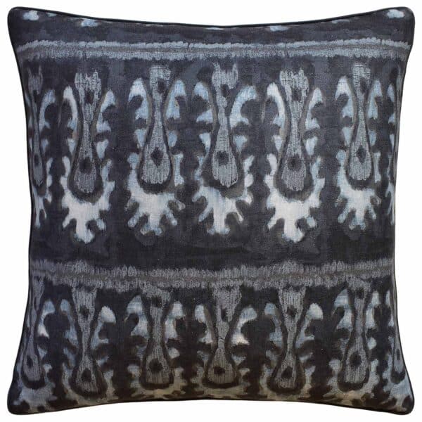 Batik Tribal Pillow, Smoke Blue